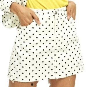 TopShop Polka Dot Jean Skirt.  US2
